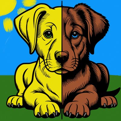 realistic dog split picture