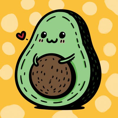 an avocado hugging an avocado