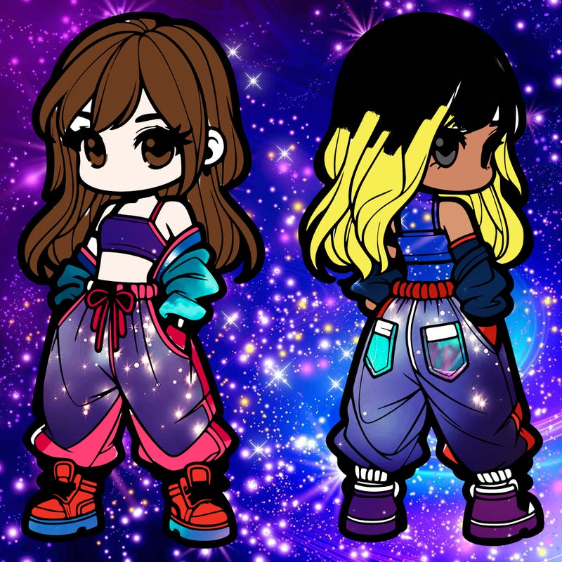 girl in crop top and baggy pants