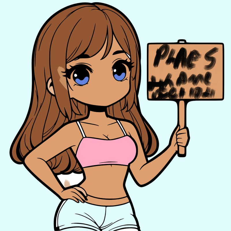 girl in a cute crop top holding a blank sign