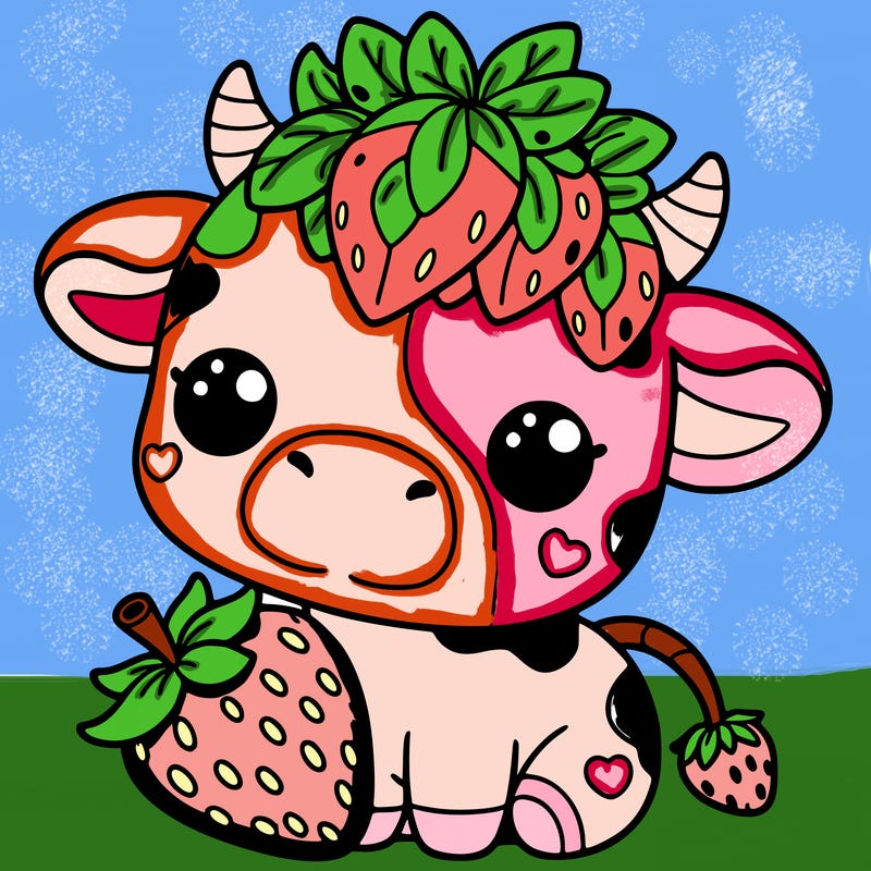 cute strawberry cow