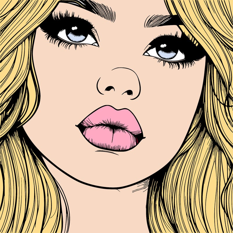 really realistic girl with lips