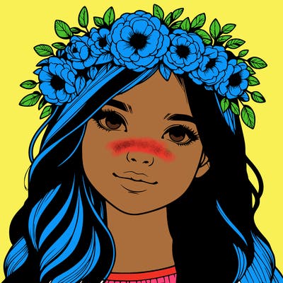 realistic girl with flower crown