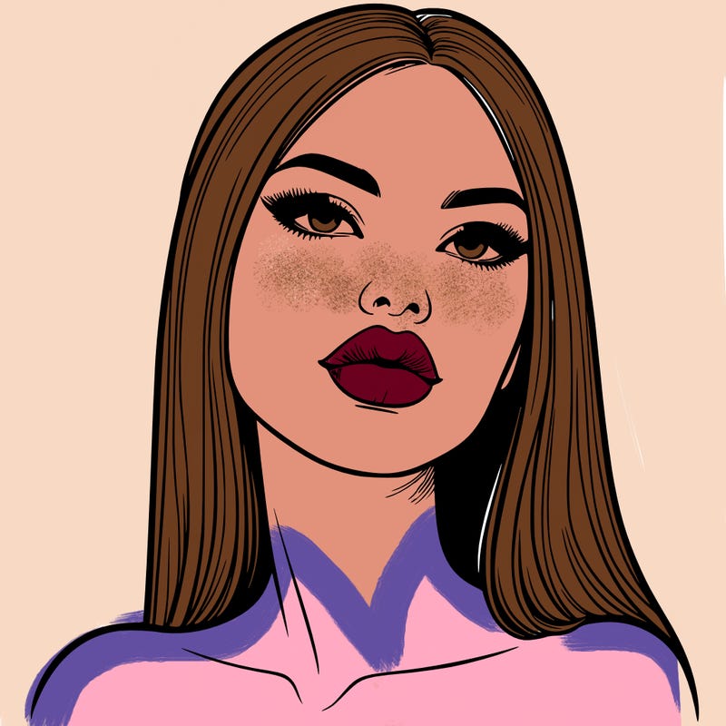 realistic woman with full lips
