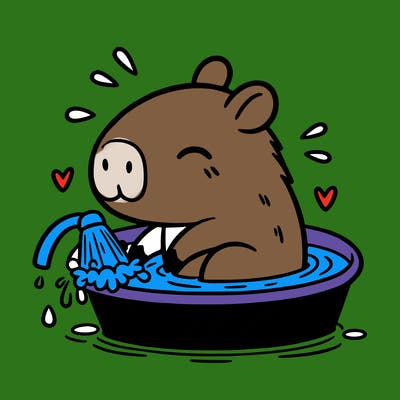 capybara taking a bath
