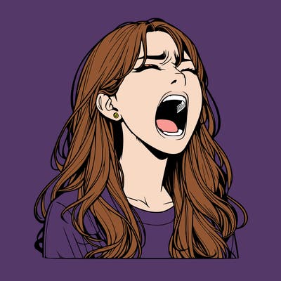 screaming realistic, girl