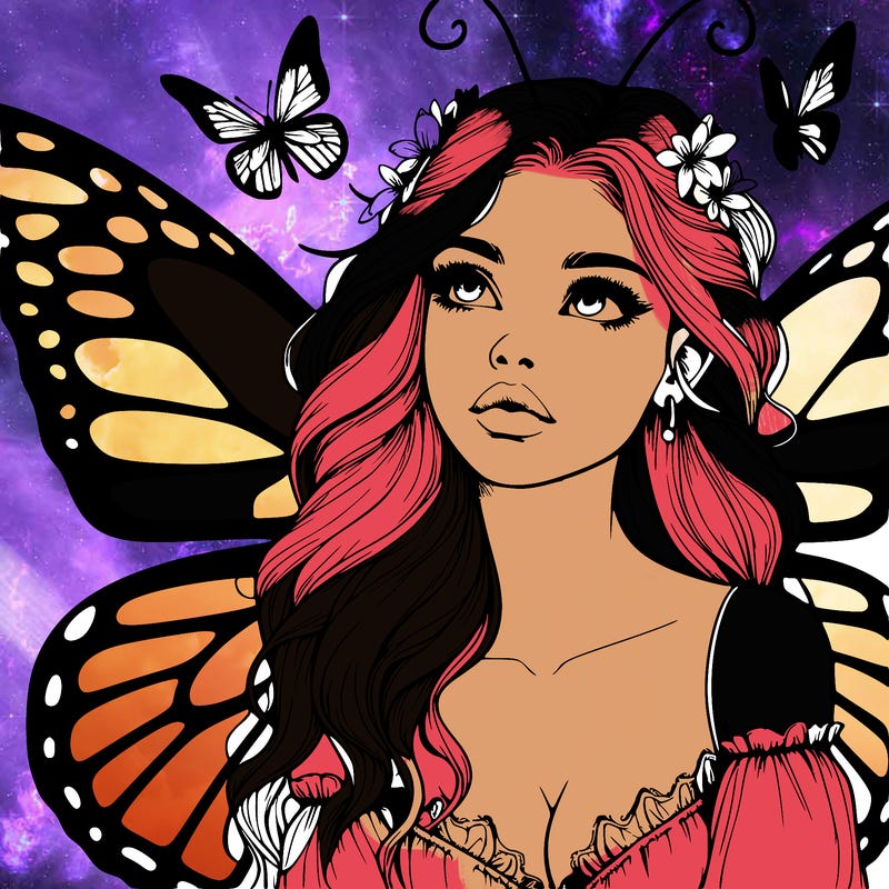 butterfly fairy realistic girl