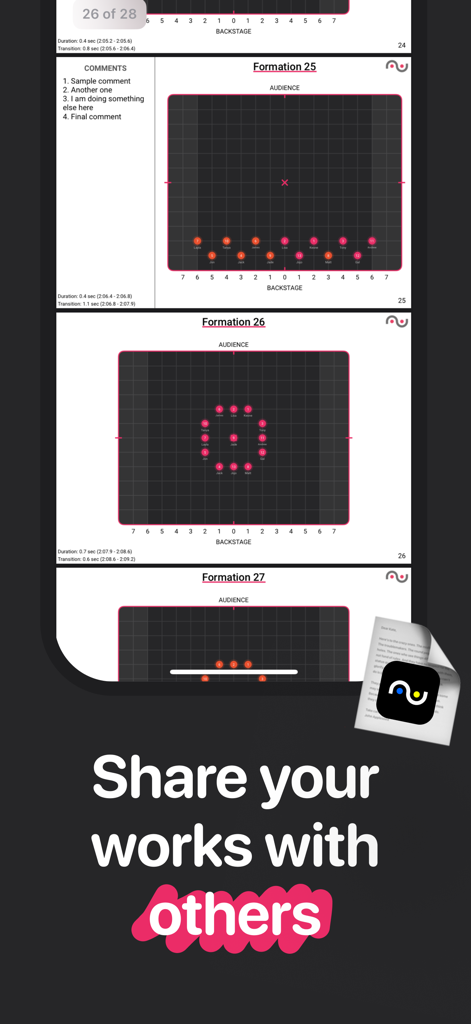 Condivisione di piani di formazione di danza con l'app di coreografia ArrangeUs