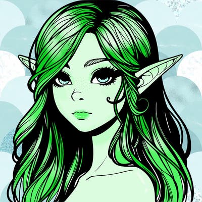 elf girl realistic dark fantasy