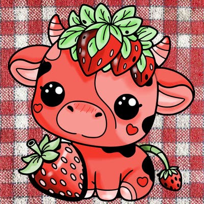 cute strawberry cow