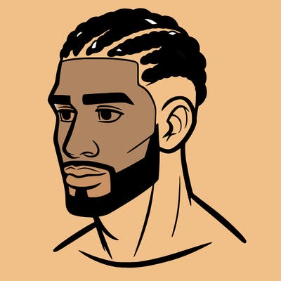 human man with short braids