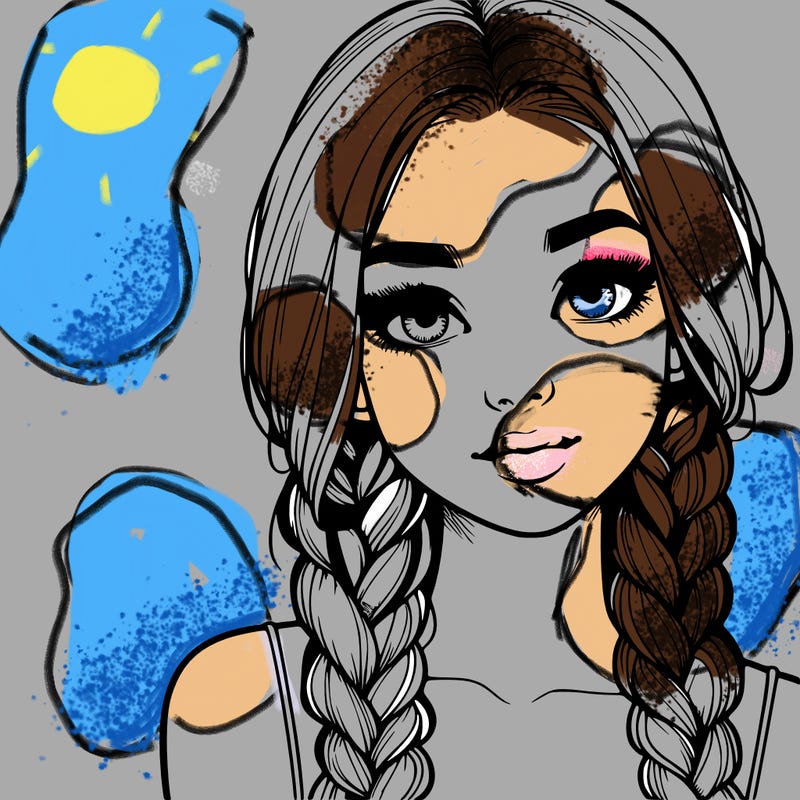 realistic girl with braids