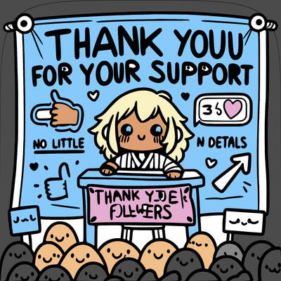 thank you followers for your support sign