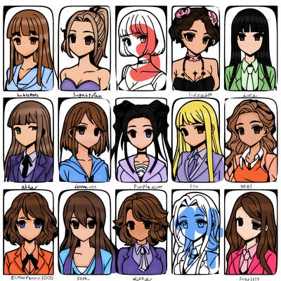 girls that look diffrent anime