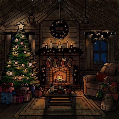 christmas house interior