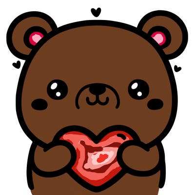 -cute bear with cute heart