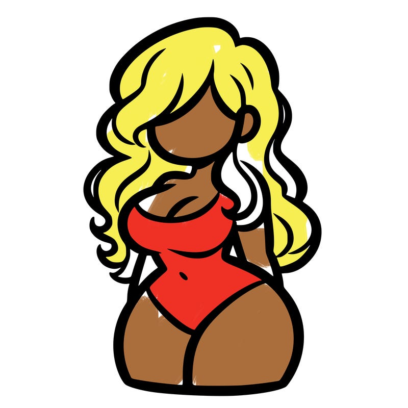 curvy woman with hair