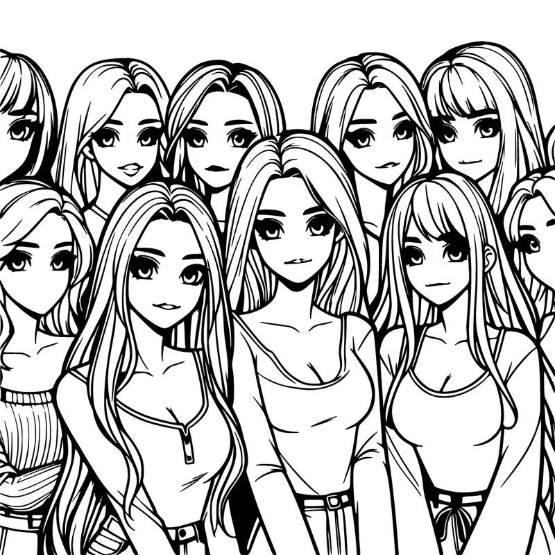 a group of realistic girls