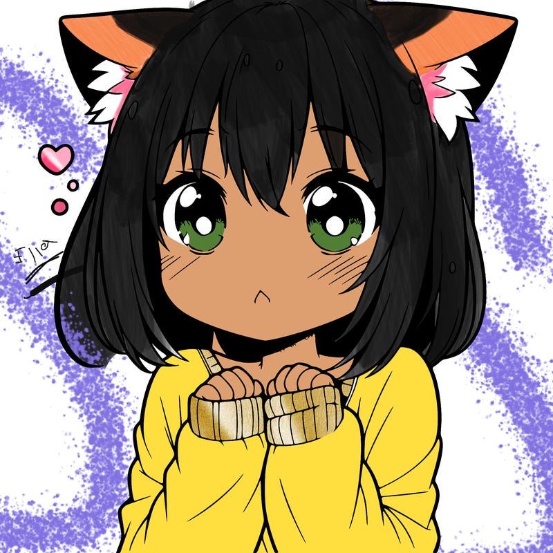 shy anime catgirl