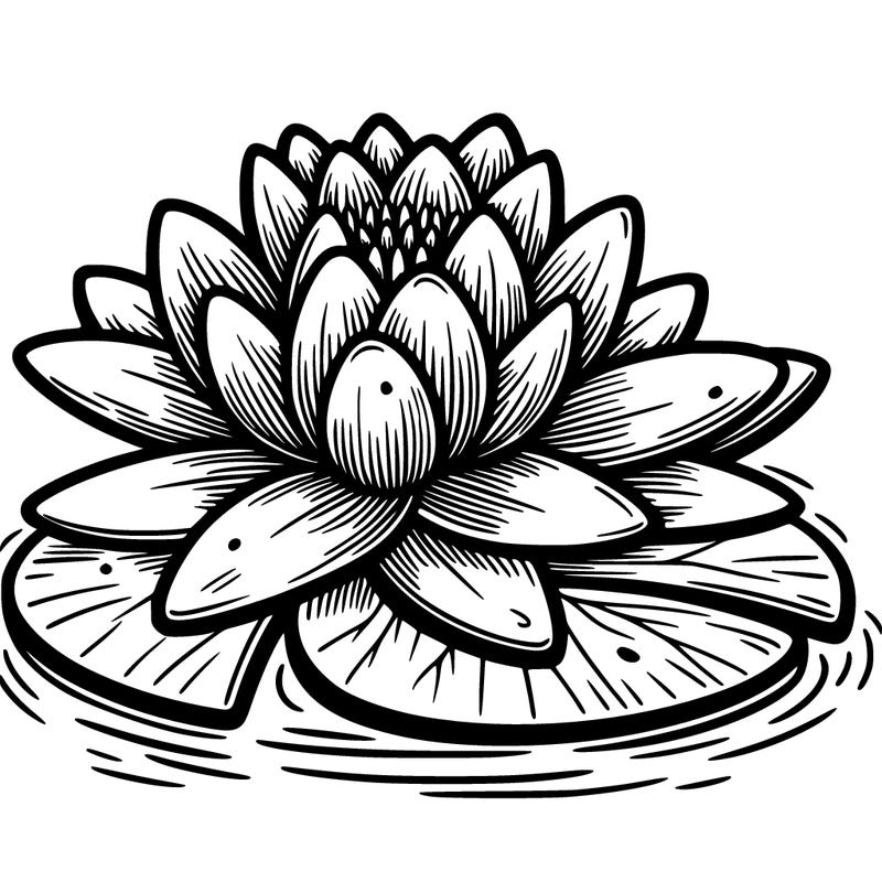 water lily on lily pad