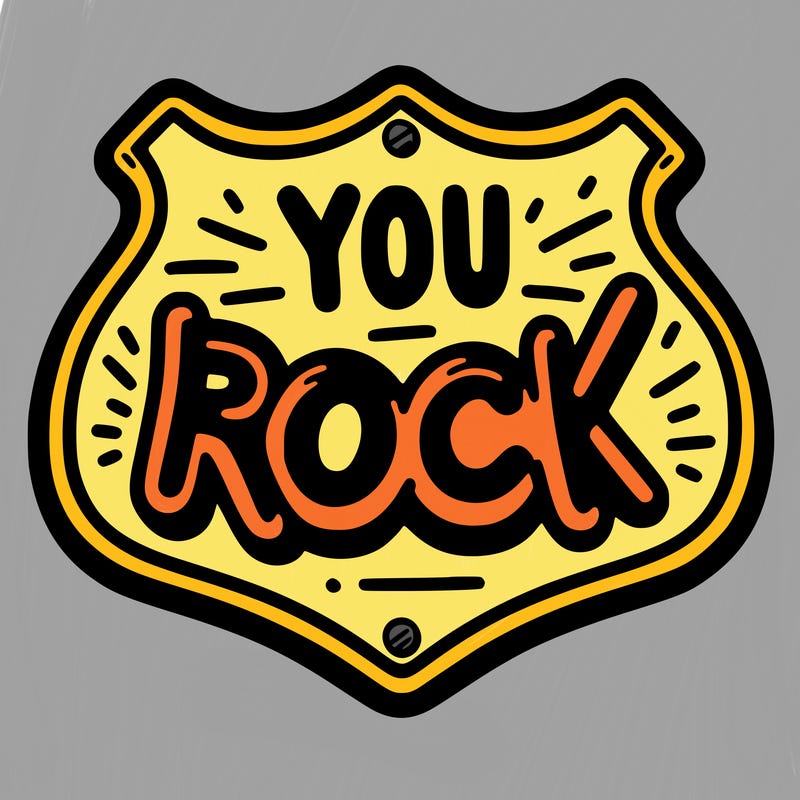 sign saying you rock
