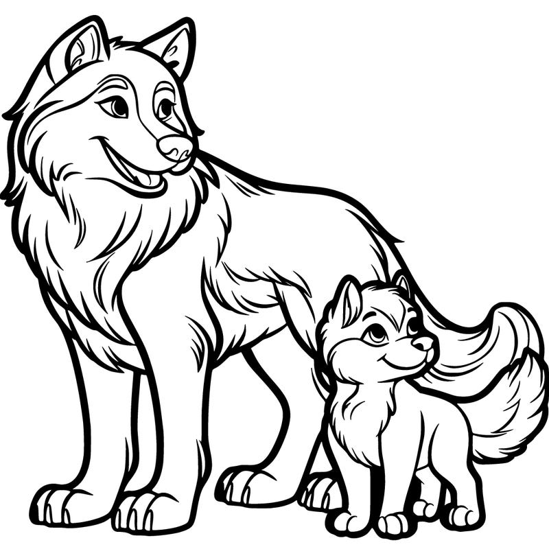 wolf and dog