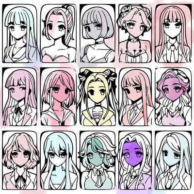 girls that look diffrent anime