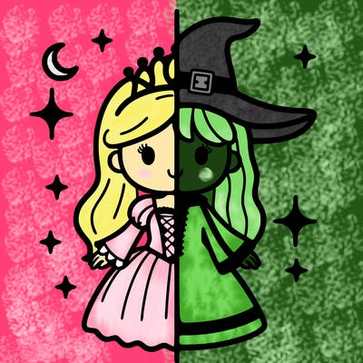 split princess and witch