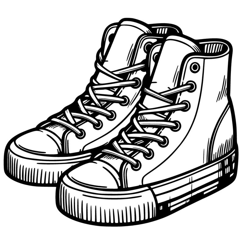 a pair of high top tennis shoes