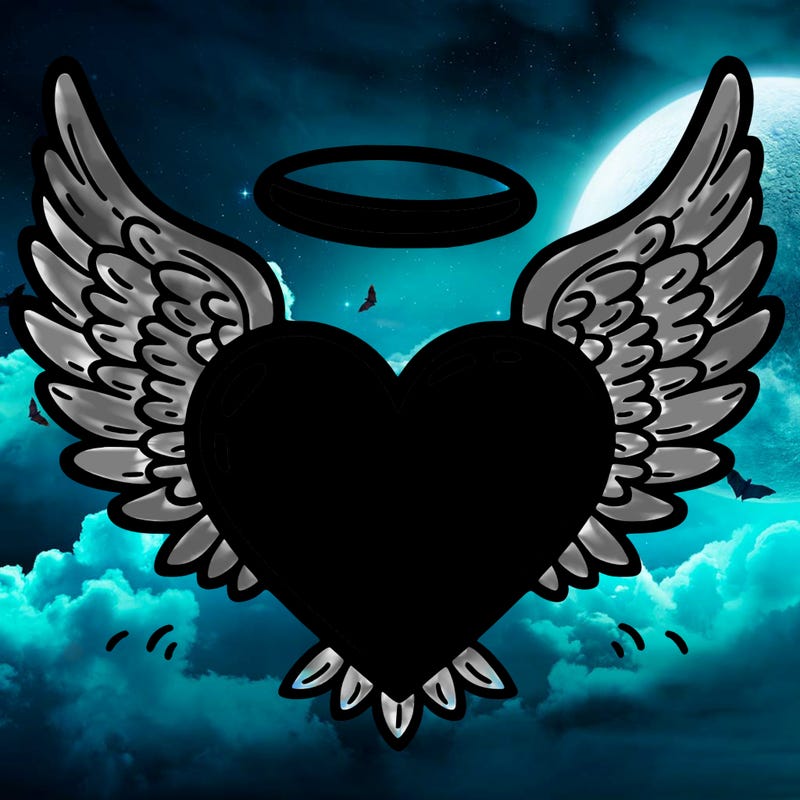 a heart with angel wings