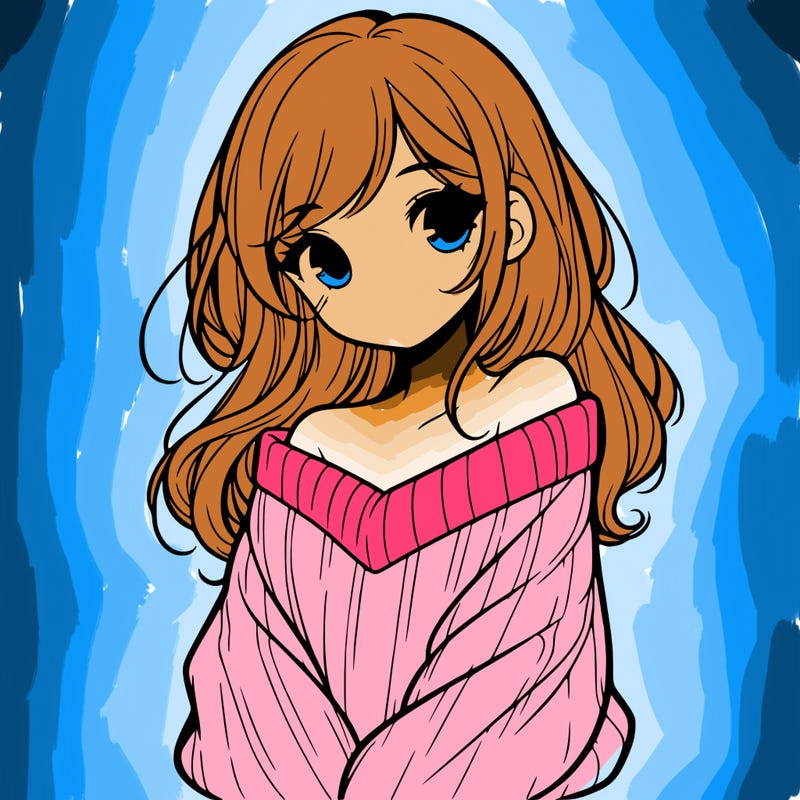 shy pretty girl wearing a sweater that is falling off one shoulder portrait