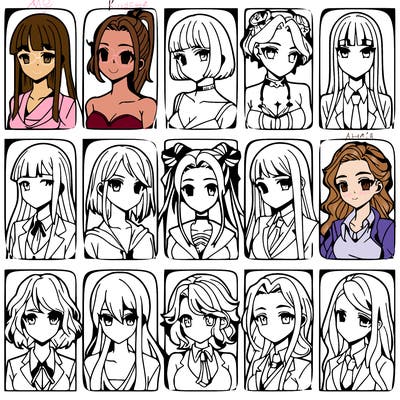 girls that look diffrent anime