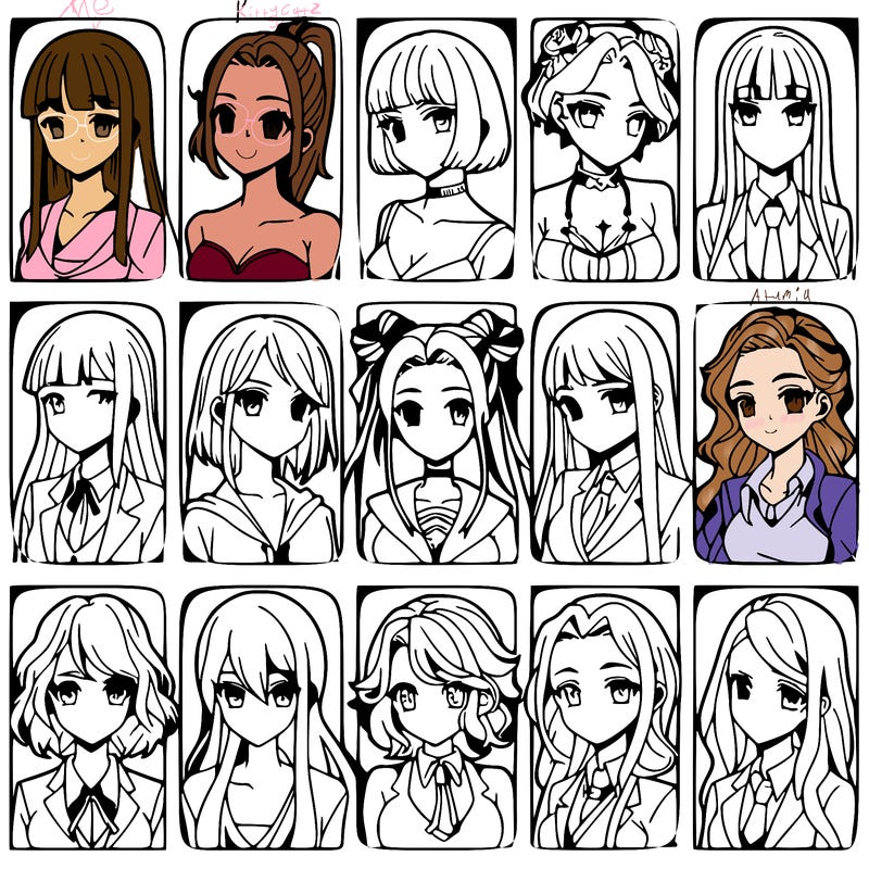 girls that look diffrent anime