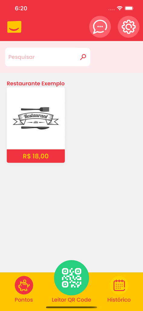 Buddy Box - Buddy Box app interface featuring a restaurant listing, search bar, and a central QR code scanner button.