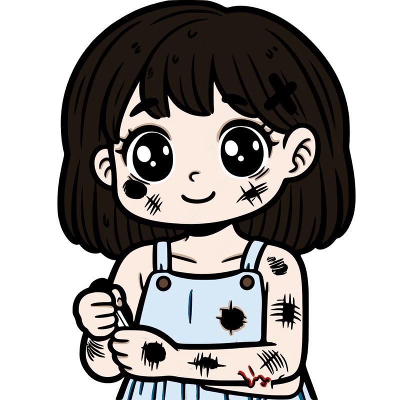 girl with cuts and bruises