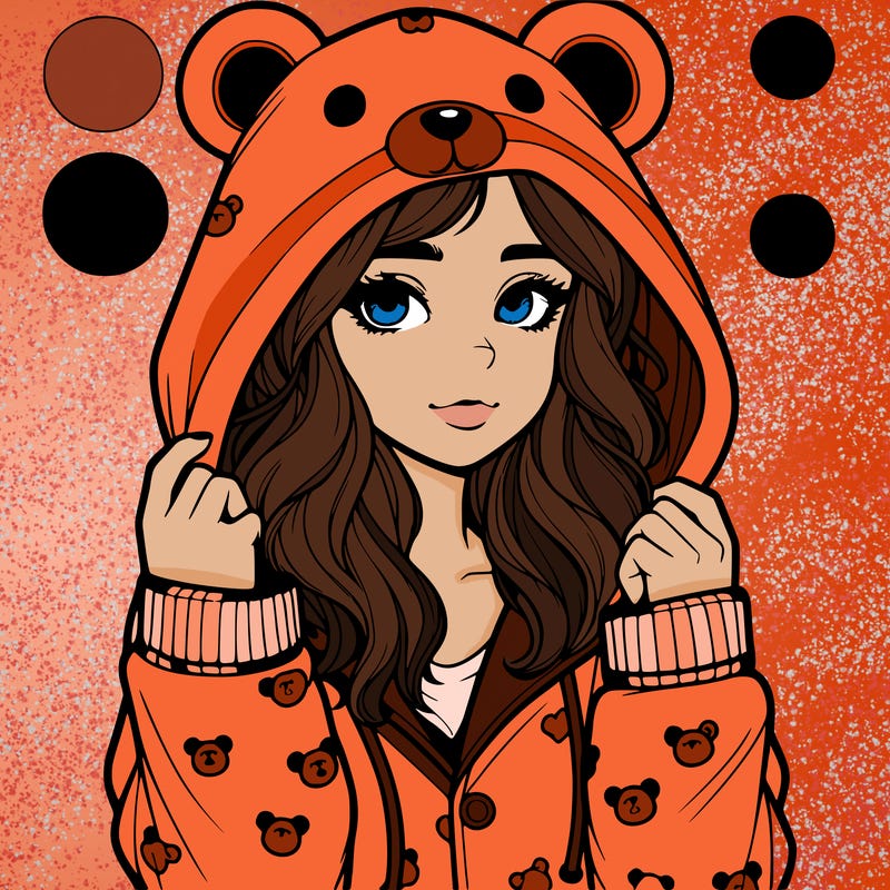 realistic girl in a animal pjs hoodie