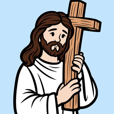 jesus holding cross