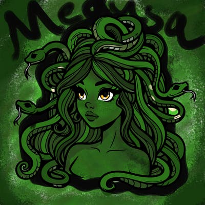 realistic medusa with snakes in her hair