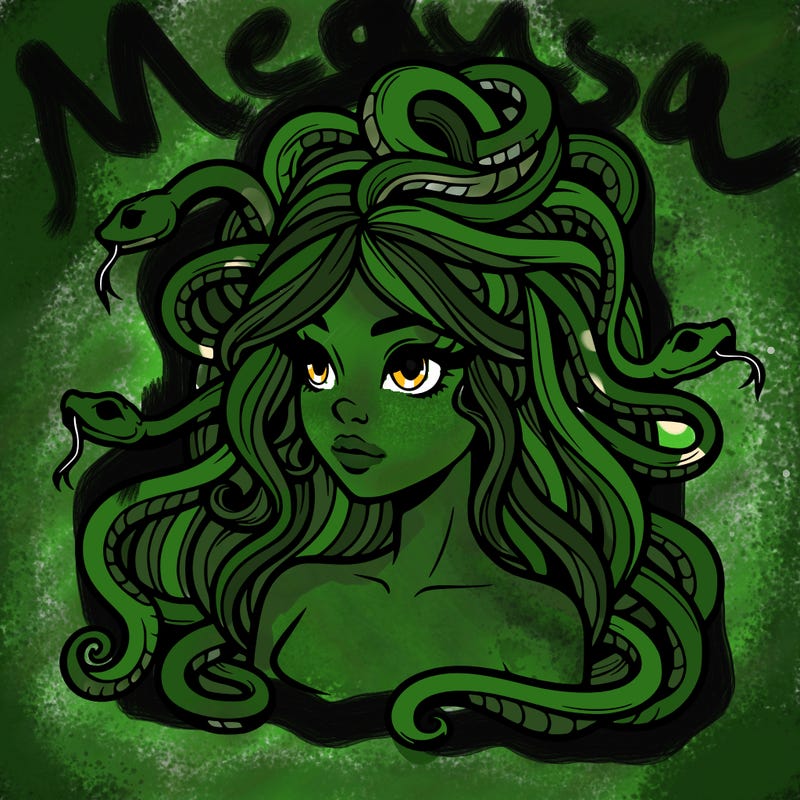 realistic medusa with snakes in her hair