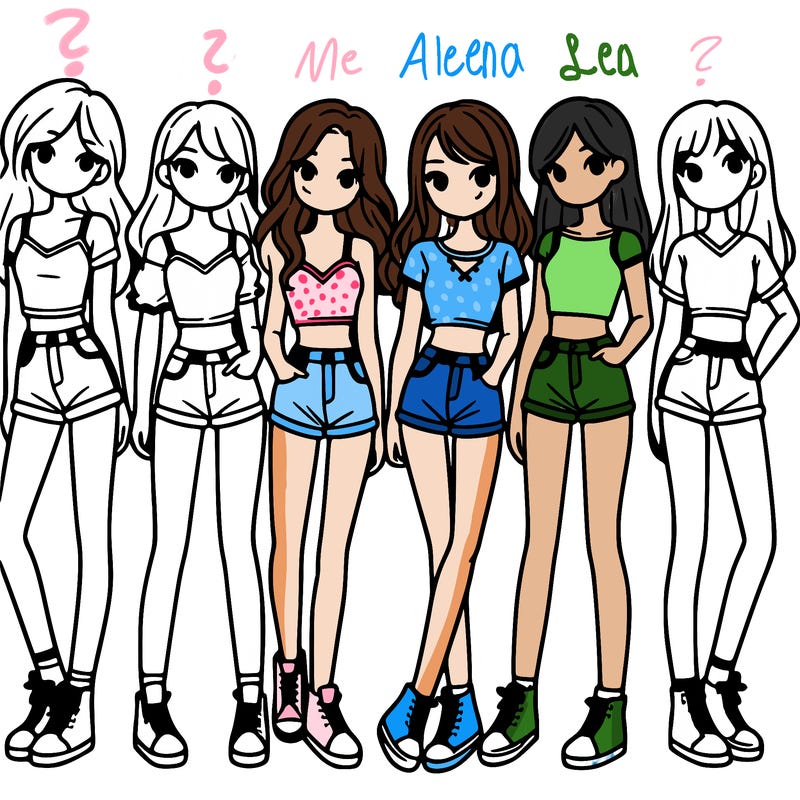 a group of girls wearing crop tops and shorts