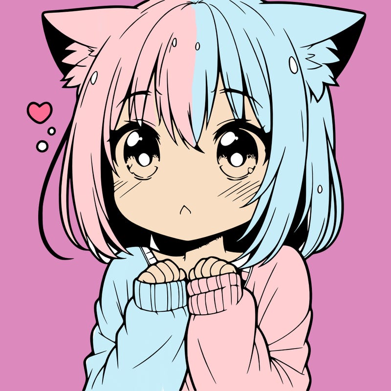 shy anime catgirl