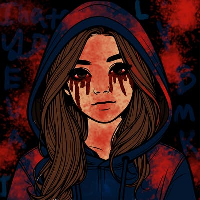 realistic girl with a hoodie