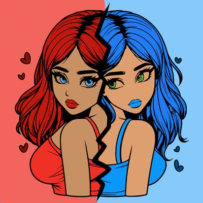 realistic girl split