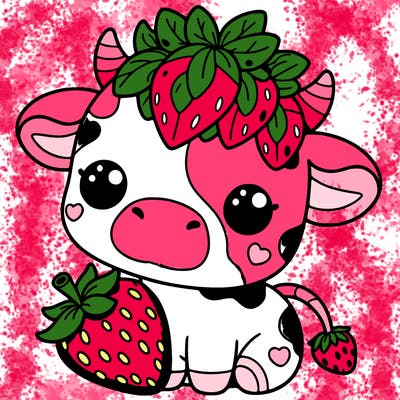 cute strawberry cow