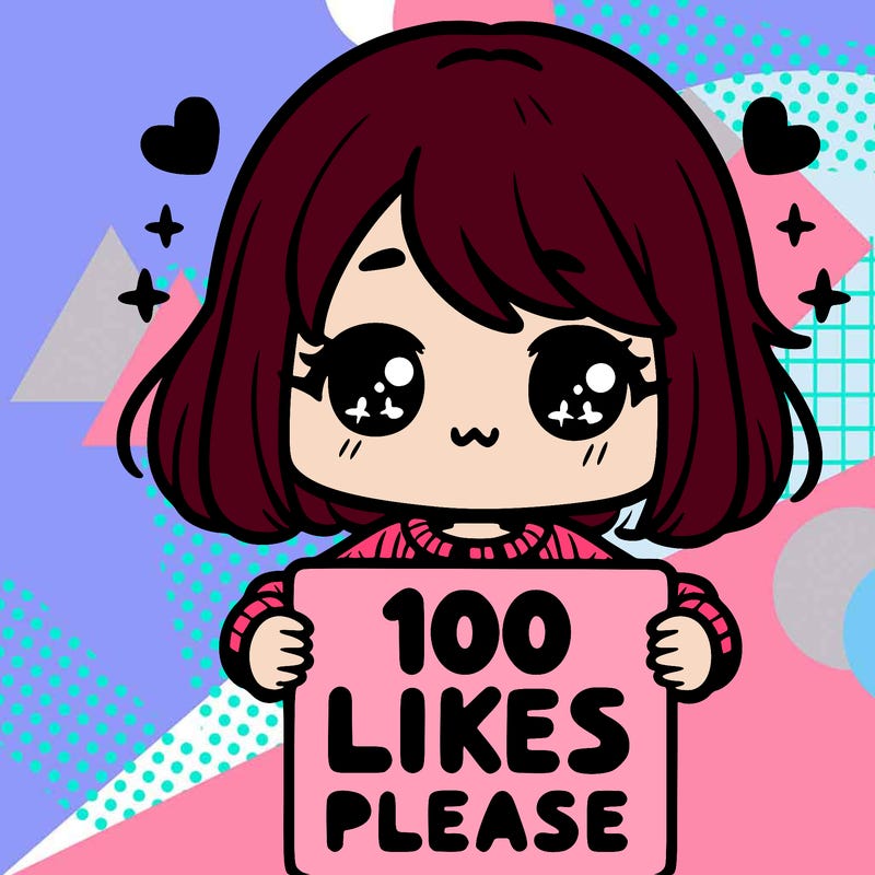 cute girl holding a sign saying 100 likes please
