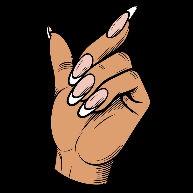 hand with french tip nails