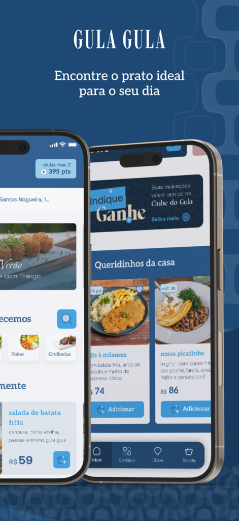 Gula Gula App - Gula Gula App interface showing comfort food menu items and loyalty program points