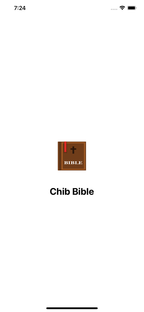 Splash screen of the Chin Bible app displaying the book icon and app title