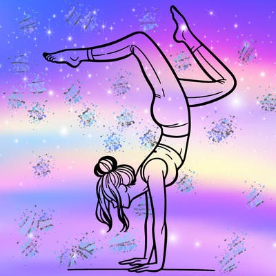 a woman doing a handstand