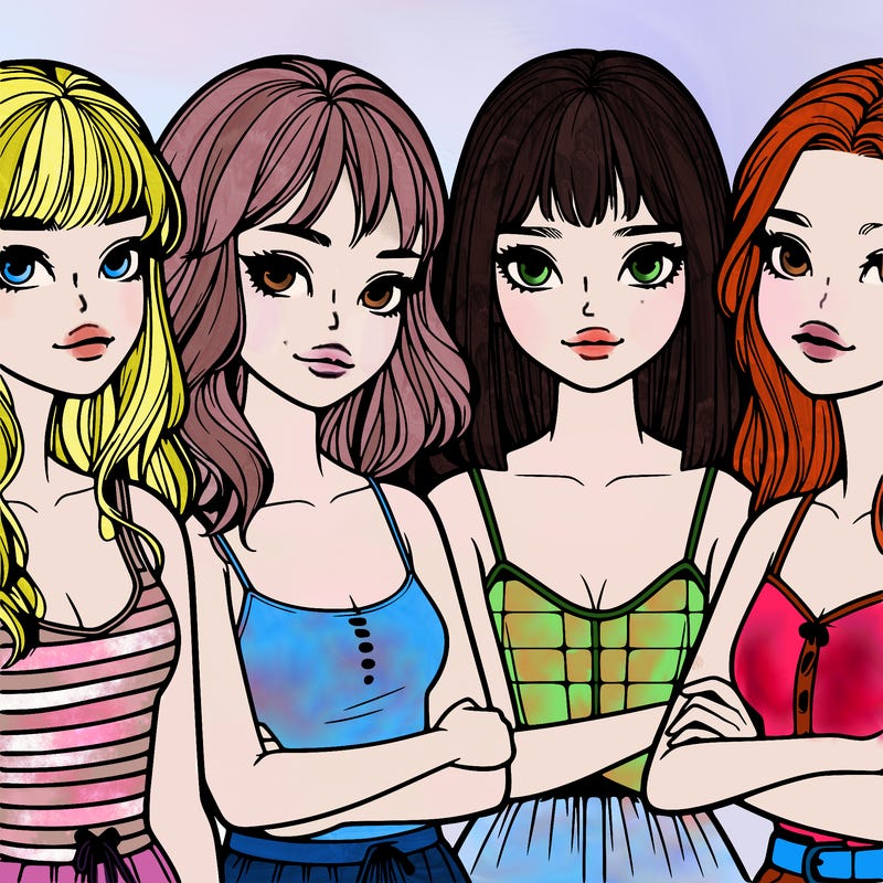 four realistic girls